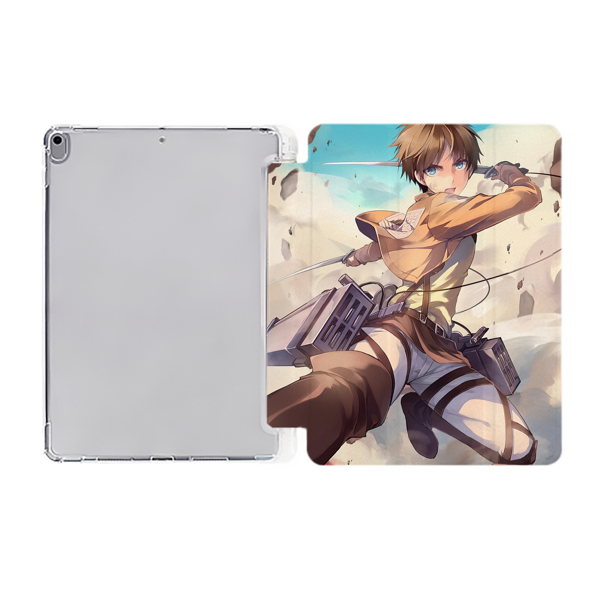 （画像用） 進撃の巨人 Attack on Titan IPad ケース ペン収納付き 三つ折りスタンド PUレザー×シリコン 対応機種9.5/10.5/10.9インチ